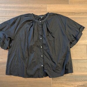 Black Button-Up Women's Top